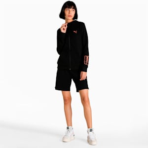 Full-Zip Women's Regular Fit Hooded Jacket, Puma Black, extralarge-IND
