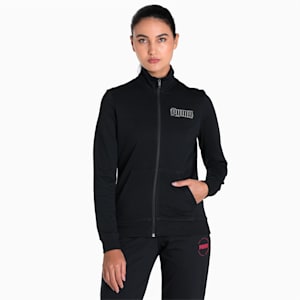 Graphic Women's Regular Fit Jacket, Puma Black, extralarge-IND