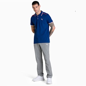 Contrast Tipping Men's Slim Fit Polo, Blazing Blue, extralarge-IND