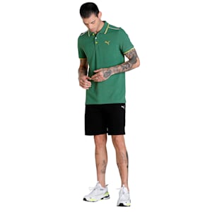 Contrast Tipping Men's Polo, Deep Forest