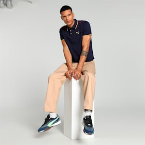 Contrast Tipping Men's Slim Fit Polo, PUMA Navy, extralarge-IND