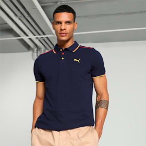 Contrast Tipping Men's Slim Fit Polo, PUMA Navy, extralarge-IND