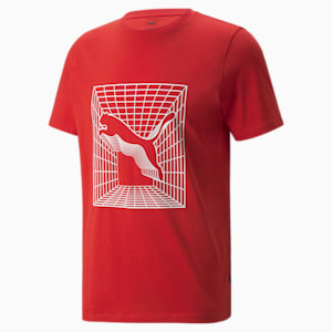 Cat Graphic Men's Tee, High Risk Red, extralarge