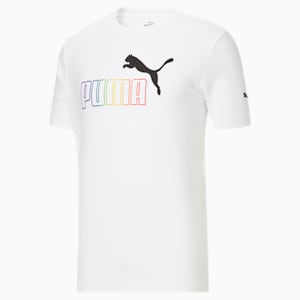 Camiseta con estampa de logo Rainbow de hombre, Puma White