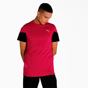 Men's Colorblock T-Shirt, Persian Red, extralarge-IND