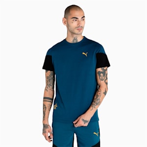 Men's Colorblock T-Shirt, Intense Blue, extralarge-IND