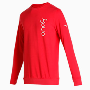 PUMA x one8 Logo Crew Men's Sweat Shirt, Burnt Red, extralarge-IND
