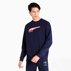 Graphic Crew Men's Regular Fit Sweat Shirt, Peacoat, extralarge-IND