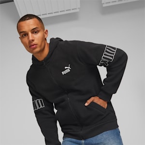 Power Full-Zip Men's Hoodie, Puma Black, extralarge-IND