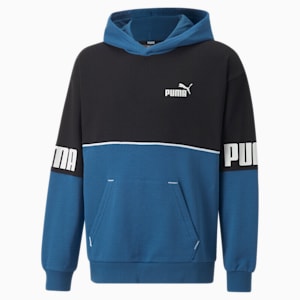 PUMA Power Colourblock Hoodie Youth, Lake Blue, extralarge-IND