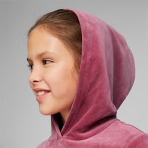 Essentials+ Velour Hoodie Youth, Dusty Orchid