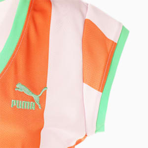 ウィメンズ PUMA x DUA LIPA ストリップド ドレス, Carrot-Pink Lady