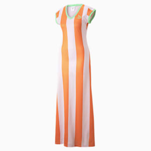 PUMA x DUA LIPA Women's Striped Dress, Carrot-Pink Lady