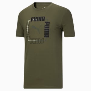 T-shirt graphique Box PUMA, homme, Mousse vert foncé