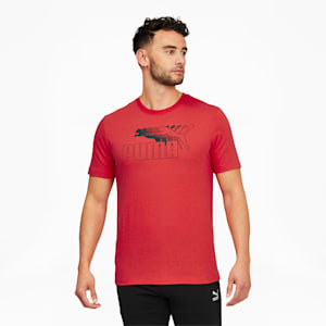 Logo Repeat Graphic Men's Tee, High Risk Red