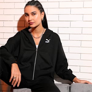 Classics Full-Zip Women's Hoodie, Puma Black, extralarge-IND