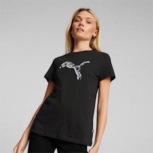 Power Safari Short Sleeve Women's Regular Fit T-Shirt, Puma Black, extralarge-IND