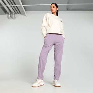 Zippered Jersey Women's Regular Fit Sweatpants, Pale Plum, extralarge-IND