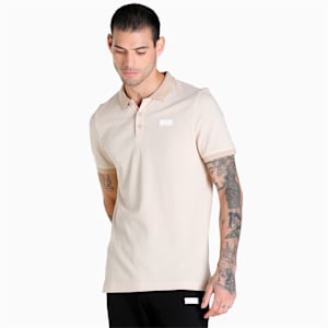 PUMA x one8 Men's Jacquard Slim Fit Polo, Light Sand, extralarge-IND