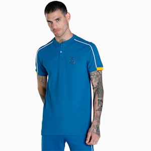 PUMA x one8 Men's Slim Fit Polo, Lake Blue, extralarge-IND