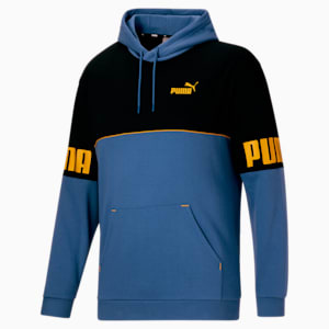 PUMA Power Colorblock Men's Hoodie BT, Lake Blue-Puma Black