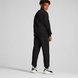 キッズ ボーイズ NO.1 ロゴ スウェット スーツ 裏起毛 B 130-160cm, Puma Black, extralarge-JPN