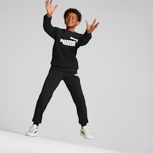 キッズ ボーイズ NO.1 ロゴ スウェット スーツ 裏起毛 B 130-160cm, Puma Black, extralarge-JPN