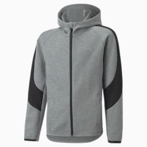 キッズ ボーイズ EVOSTRIPE フーデッド ジャケット 120-160cm, Medium Gray Heather, extralarge-JPN