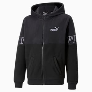 キッズ PUMA POWER フーデッド ジャケット 120-160cm, Puma Black