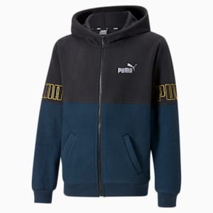 キッズ PUMA POWER フーデッド ジャケット 120-160cm, Marine Blue