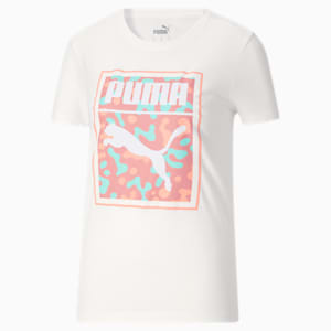 PUMA Squiggle Box Women's Graphic Tee, Puma White