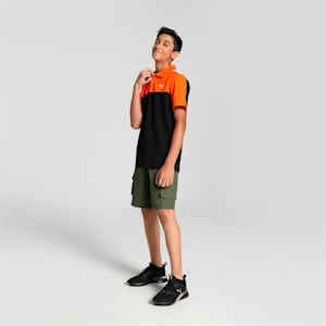 Colorblock Youth Regular Fit Polo, PUMA Black, extralarge-IND
