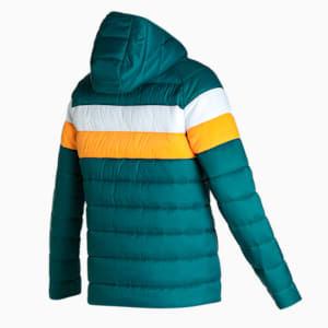 Colorblock Men's Padded Jacket, Varsity Green, extralarge-IND