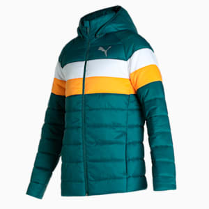 Colorblock Men's Padded Jacket, Varsity Green, extralarge-IND