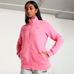 Zippered Terry Women's Regular Fit Jacket, Strawberry Burst, extralarge-IND