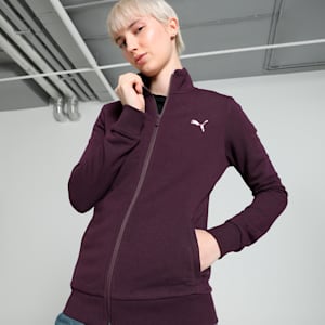 Zippered Terry Women's Regular Fit Jacket, Midnight Plum, extralarge-IND