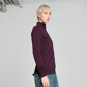 Zippered Terry Women's Regular Fit Jacket, Midnight Plum, extralarge-IND