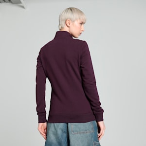 Zippered Terry Women's Regular Fit Jacket, Midnight Plum, extralarge-IND