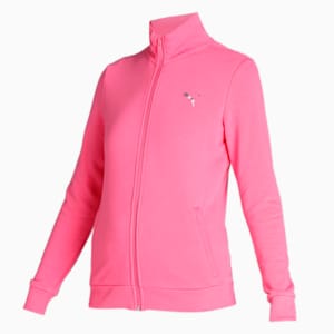 Zippered Terry Women's Regular Fit Jacket, Sunset Pink, extralarge-IND