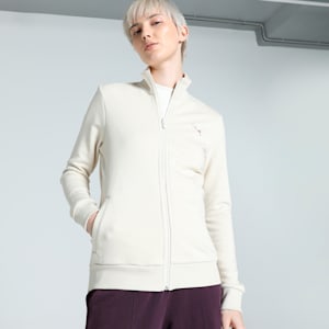Zippered Terry Women's Regular Fit Jacket, Alpine Snow, extralarge-IND