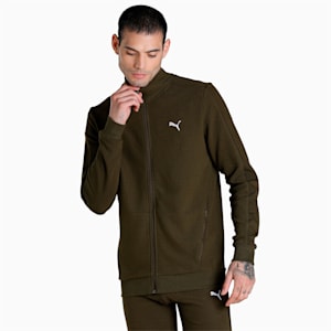 Ottoman Men's Full Zip Slim Fit Jacket, Deep Olive, extralarge-IND