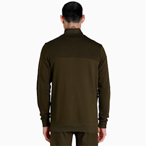 Ottoman Men's Full Zip Slim Fit Jacket, Deep Olive, extralarge-IND