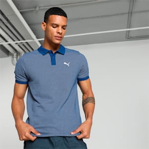 Jacquard Men's Slim Fit Polo, Blazing Blue-Blue Wash, extralarge-IND