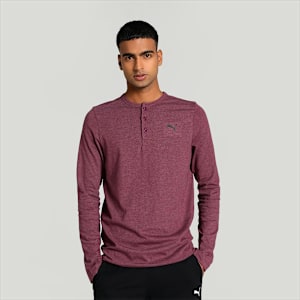 Henley Men's Slim Fit T-shirt, Dark Jasper Heather, extralarge-IND