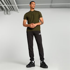 Overlay Men's Slim Fit Polo, Deep Olive-Puma black, extralarge-IND