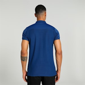 Overlay Men's Slim Fit Polo, Blazing Blue-Puma black, extralarge-IND