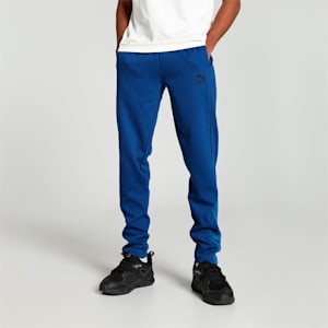 Overlay Men's Slim Fit Track Pants, Blazing Blue-Puma black, extralarge-IND
