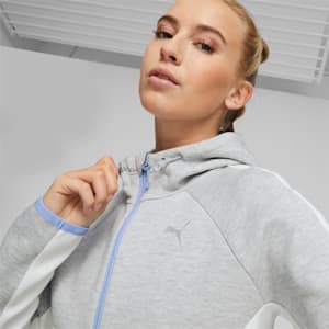 EVOSTRIPE Full-Zip Hoodie Women, Light Gray Heather, extralarge-GBR