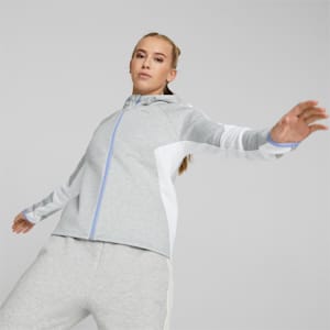 EVOSTRIPE Full-Zip Hoodie Women, Light Gray Heather, extralarge-GBR