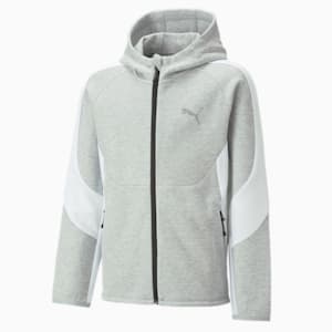 Recycled Content: Evostripe Full-Zip Hoodie Youth, Light Gray Heather